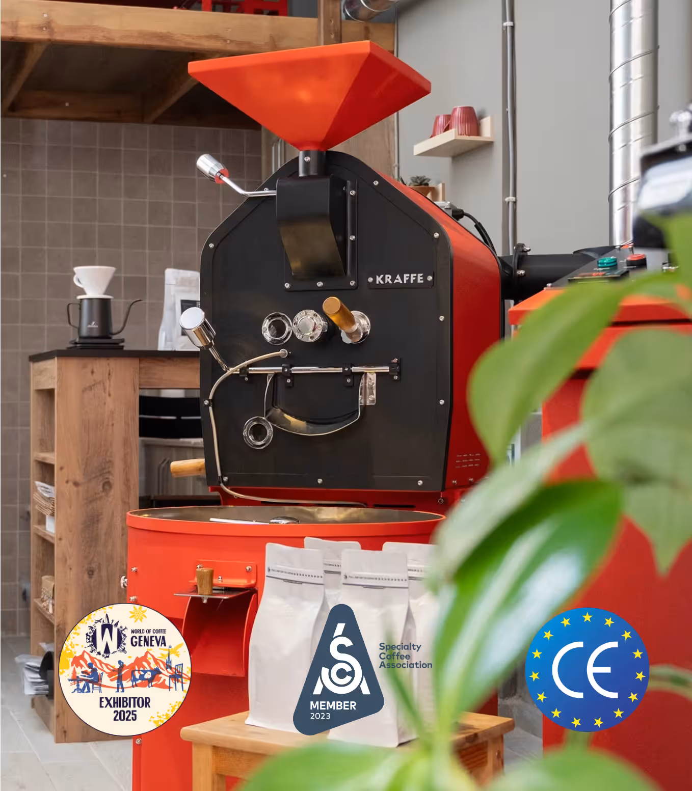 Vue détaillée d'une machine à torréfier commerciale et industrielle Kraffe